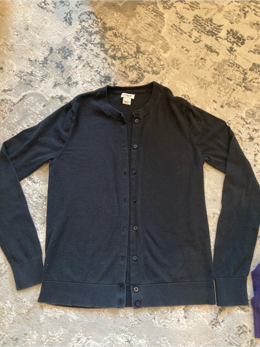 J. Crew Black Knit Top with Cream Label